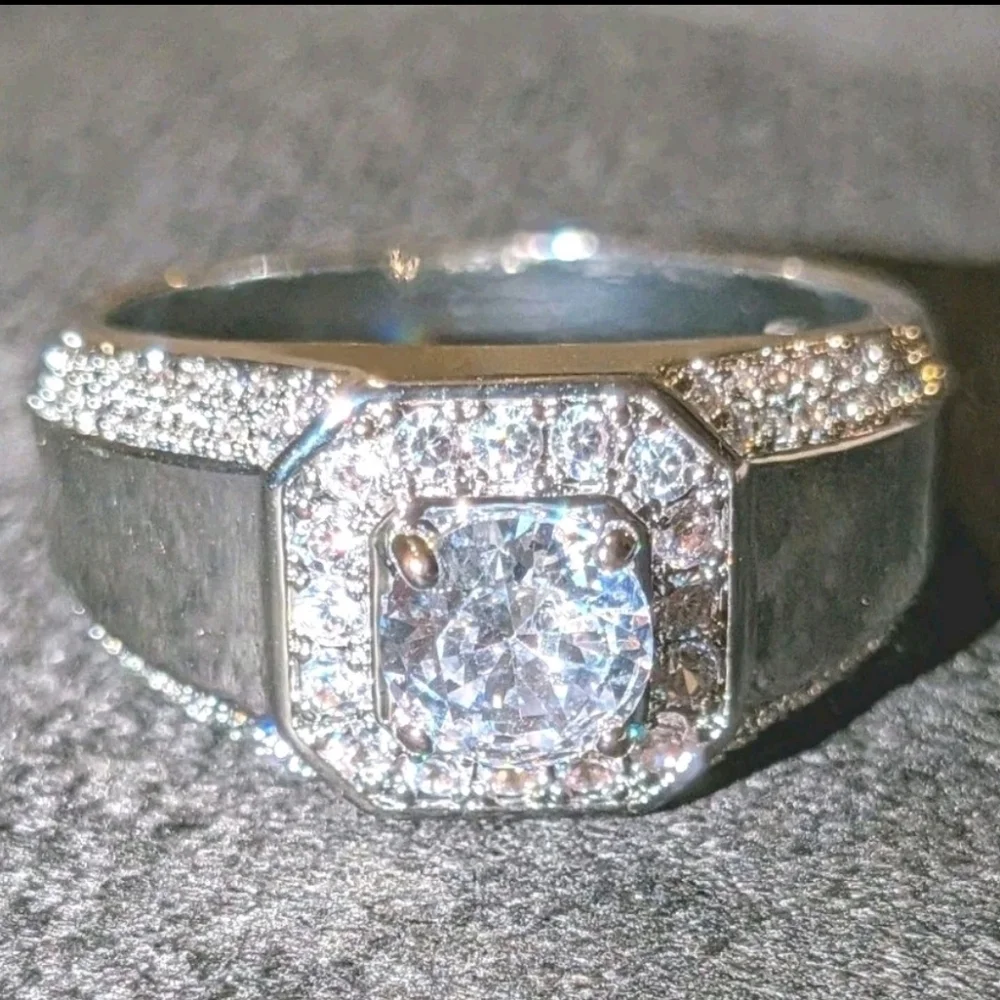 Elegant Diamond 925 Silver Ring For Men